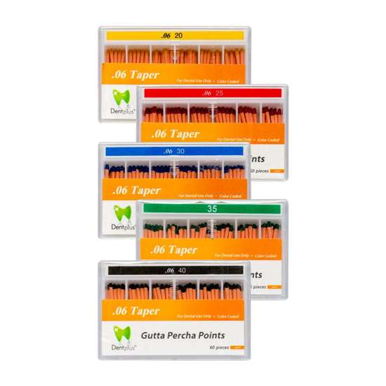 گوتا پرکا 6 درصد Dentplus Gutta Percha Points | دندونیا | فروشگاه تخصصی تجهیزات و مواد دندانپزشکی 🦷 گوتا پرکا 6 درصد Dentplus Gutta Percha Points