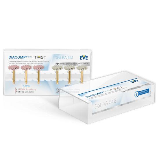 دیسک خورشیدی پالیش EVE کیت ۶ عددی پرسلن و کامپوزیت | Eve Twist Diacomp Plus | دندونیا | فروشگاه تخصصی تجهیزات و مواد دندانپزشکی 🦷 دیسک خورشیدی پالیش EVE کیت ۶ عددی پرسلن و کامپوزیت | Eve Twist Diacomp Plus