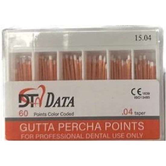 گوتا پرکا 4 درصد DT Data Gutta Percha Points | دندونیا | فروشگاه تخصصی تجهیزات و مواد دندانپزشکی 🦷 گوتا پرکا 4 درصد DT Data Gutta Percha Points