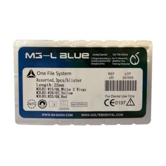 فایل روتاری M3 L Blue 2017 | دندونیا | فروشگاه تخصصی تجهیزات و مواد دندانپزشکی 🦷 فایل روتاری M3 L Blue 2017