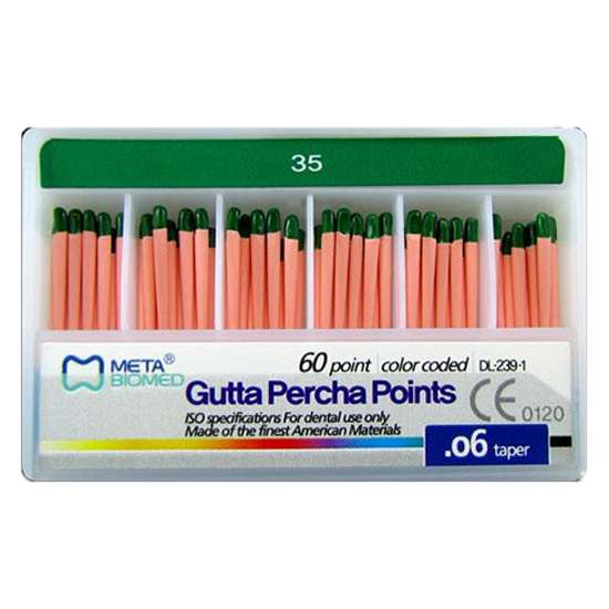 گوتا پرکا 6 درصد Meta Biomed Gutta Percha Points | دندونیا | فروشگاه تخصصی تجهیزات و مواد دندانپزشکی 🦷 گوتا پرکا 6 درصد Meta Biomed Gutta Percha Points