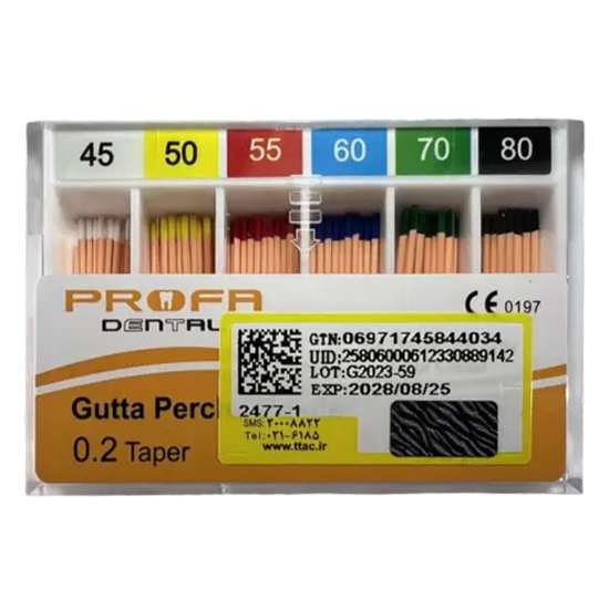 گوتا پرکا Profa Gutta Percha Points | دندونیا | فروشگاه تخصصی تجهیزات و مواد دندانپزشکی 🦷 گوتا پرکا Profa Gutta Percha Points