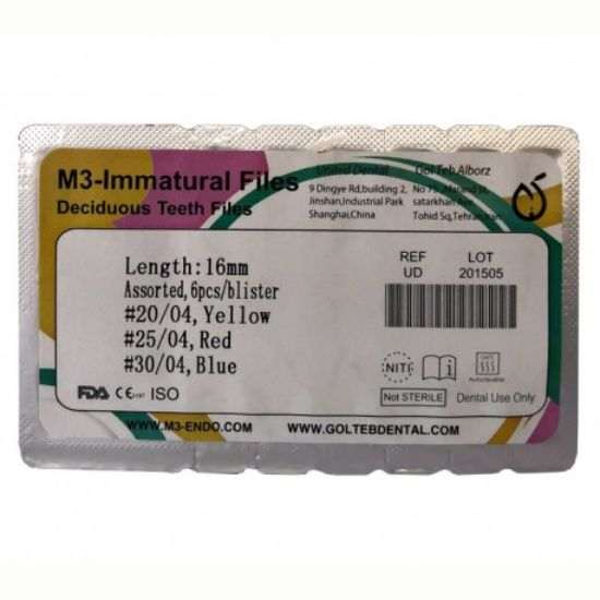 فایل روتاری اطفال M3 M3 Immature Blue Rotary File | دندونیا | فروشگاه تخصصی تجهیزات و مواد دندانپزشکی 🦷 فایل روتاری اطفال M3 M3 Immature Blue Rotary File