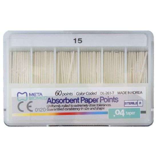 کن کاغذی 4 درصد Meta Biomed Paper Points | دندونیا | فروشگاه تخصصی تجهیزات و مواد دندانپزشکی 🦷 کن کاغذی 4 درصد Meta Biomed Paper Points